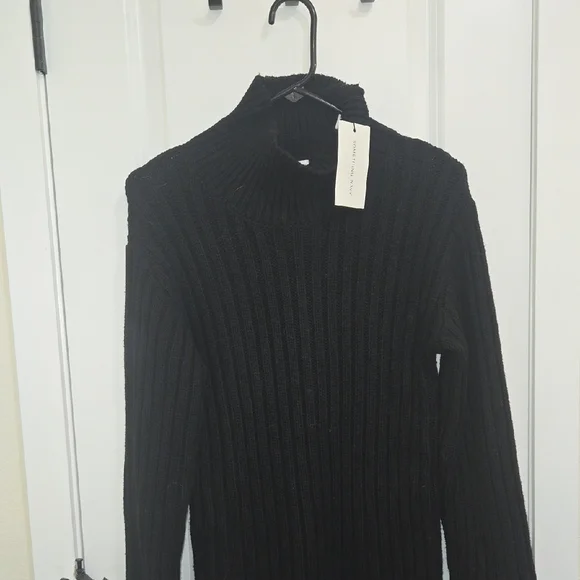 Something Navy Black Ribbed Mini Dress - Picture 4 of 6